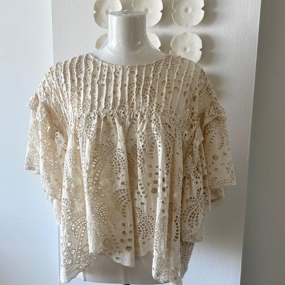 FARM Rio Cream Lace Top
